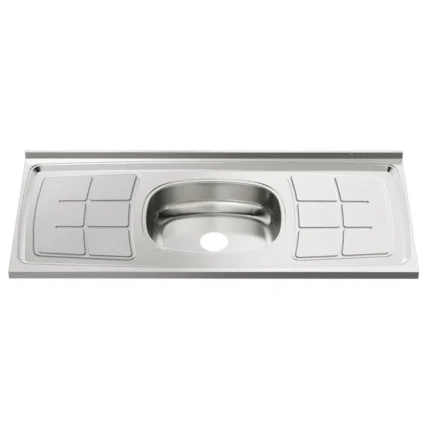 Pia Inox Ghel Plus 1500X530X95mm Cuba Central N4 Escorredor concretada sem Válvula